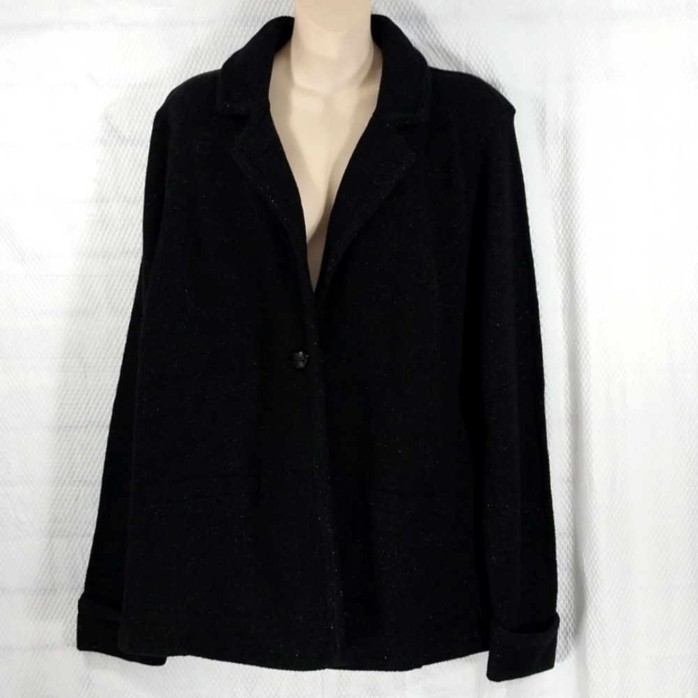 🔵BOGO FREE🔵 Chico's Blazer Coat Jacket Sparkly Textured  Sz 3 (XL)